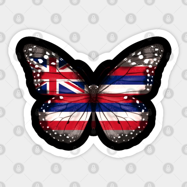 Hawaii Flag Butterfly - Gift for Hawaiian From Hawaii HI Sticker by Country Flags